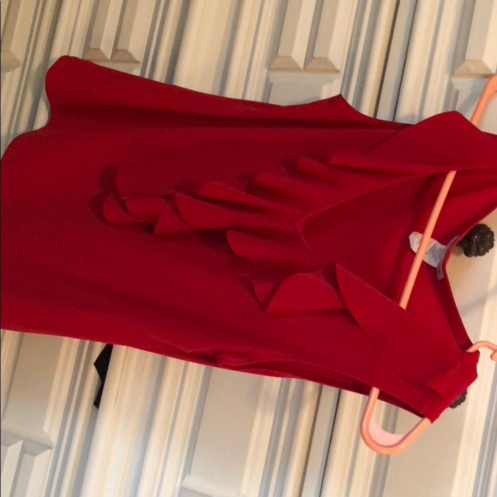 Ruffled red dress top